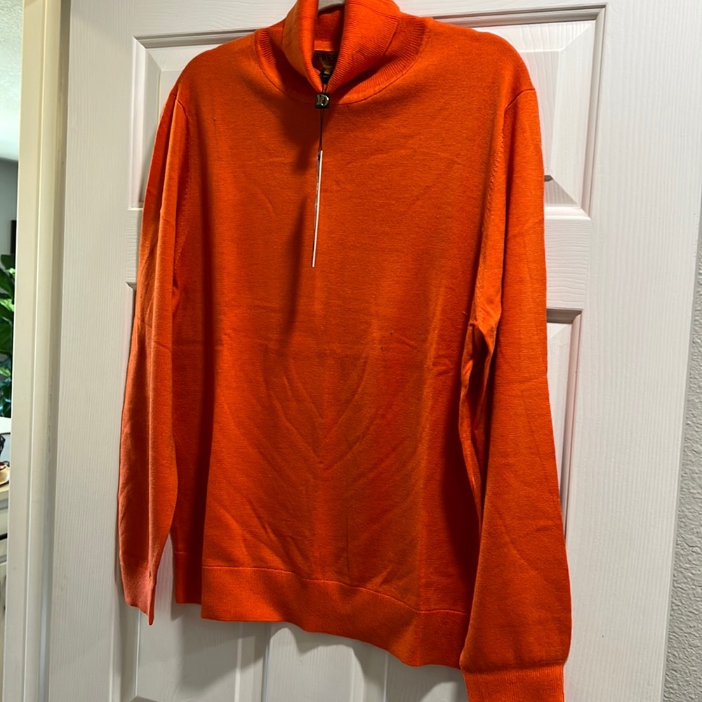 Orange turtleneck